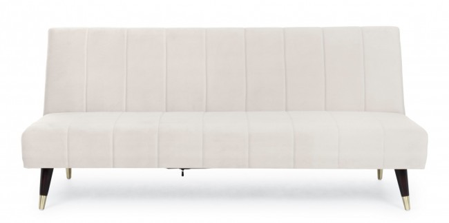 Divano-Letto Alma 3 posti Beige  effetto velluto 180x88x82h cm