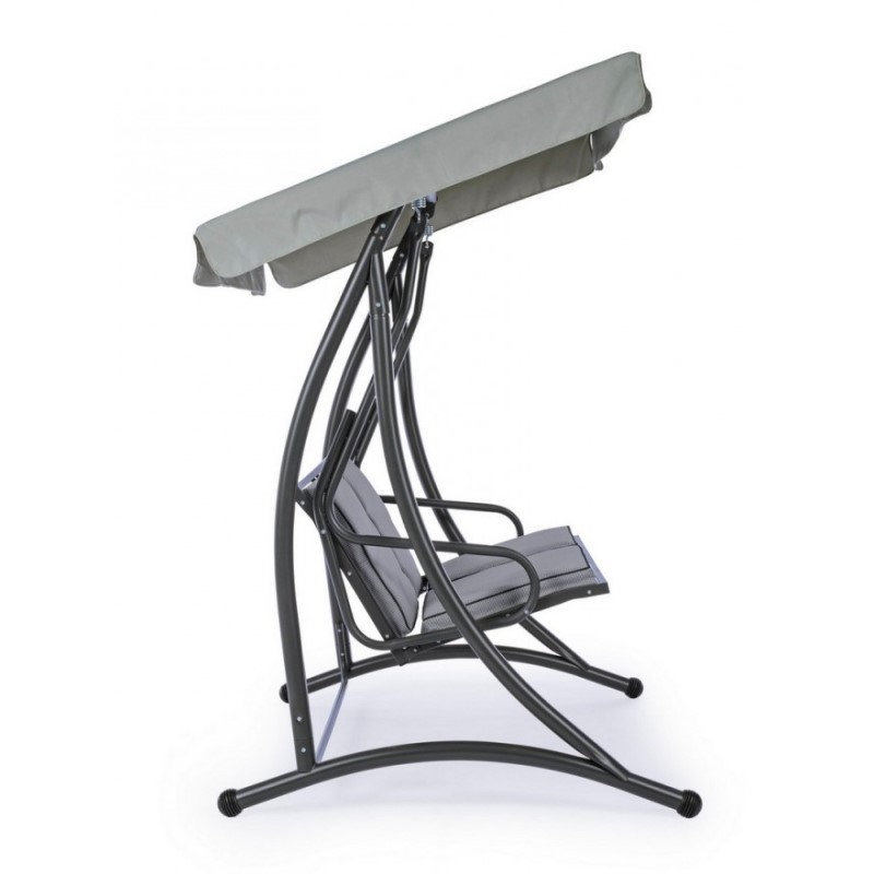 Dondolo in acciaio due posti Antracite GRELY 145x120x h185 cm iperbriko
