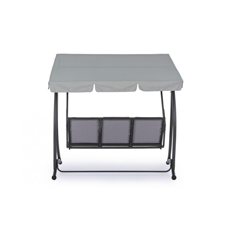 Dondolo in acciaio tre posti Antracite GRELY 190x120x h185 cm iperbriko