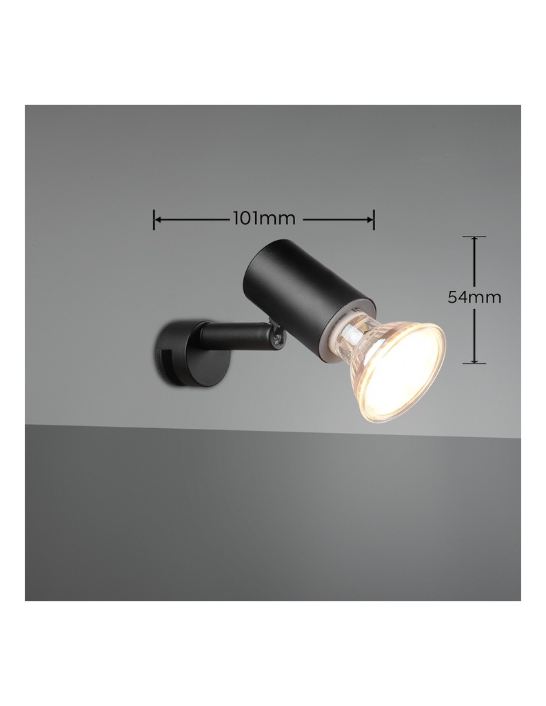Faretto Da Bagno Spot Orientabile Nero Lorenzo Trio Lighting