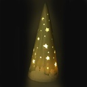 Albero ceramica disegno slitta con led verde acqua cm ø12h26