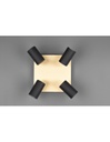 Faretto Marley Piastra Quadrata Oro 4 Spot Cilindrici Neri Orientabili Trio Lighting
