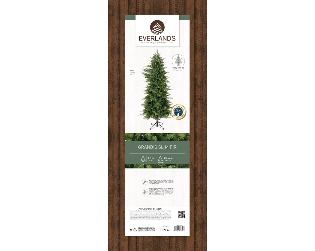 Albero di Natale Grandis slim fir H 180 x ø 86 cm