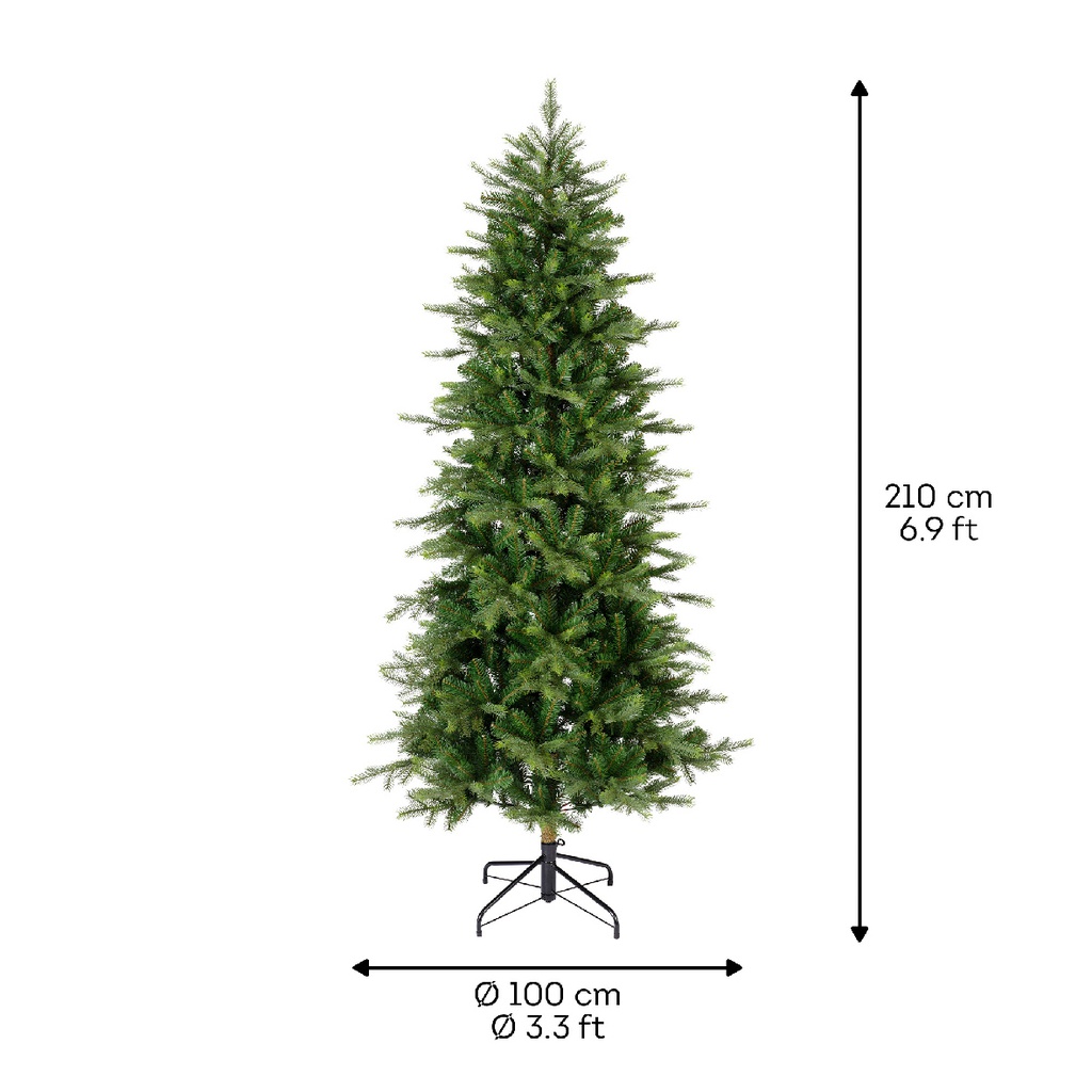 Albero di Natale Grandis slim fir H 210 x ø 100 cm