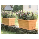 Fioriera in legno cotto da 80 cm per piante e fiori da giardino senza sottovaso (codice 31180)