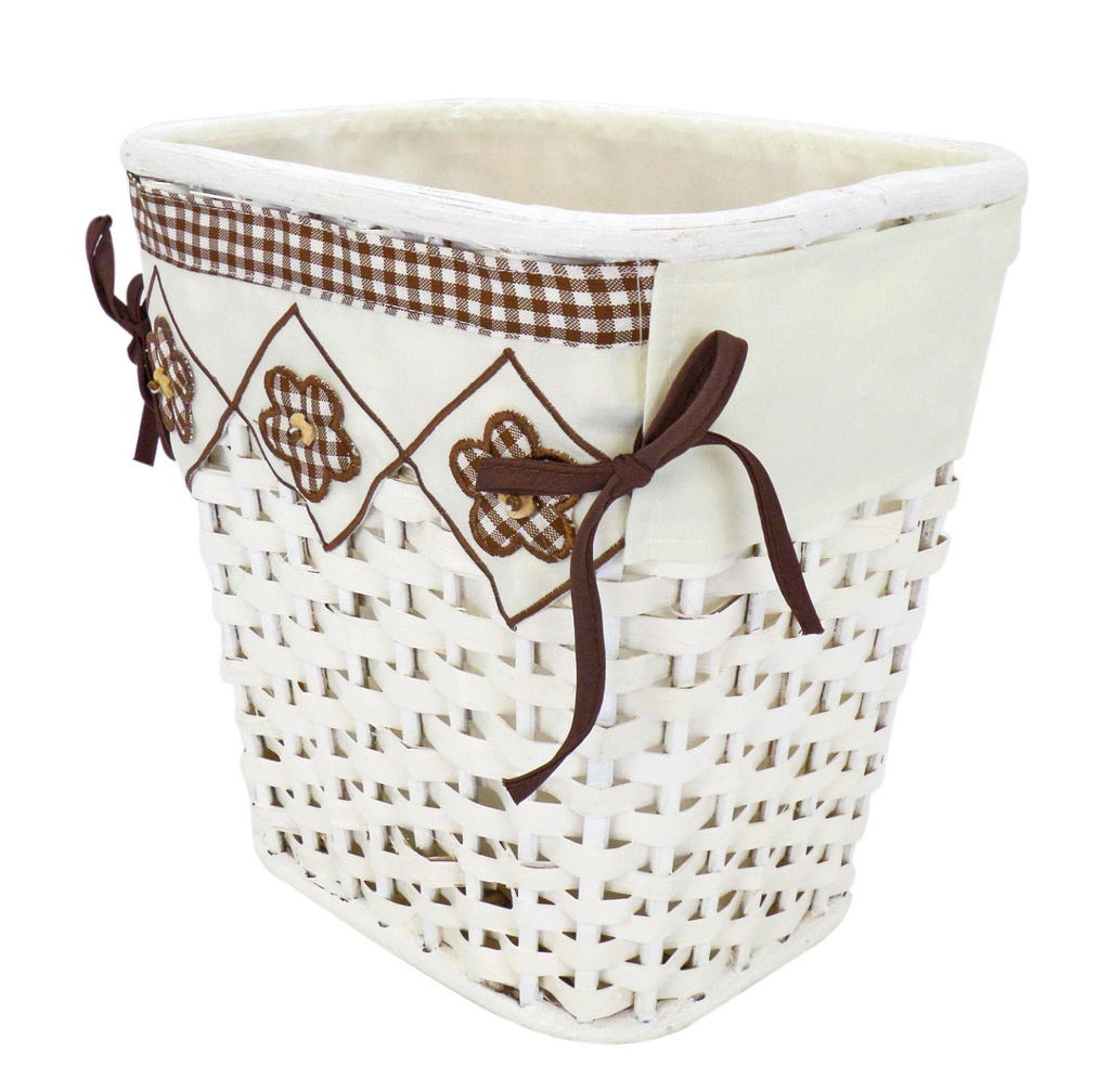 Gettacarta rattan bianco singolo foderaquadretti marrone ret cm25xh25x20