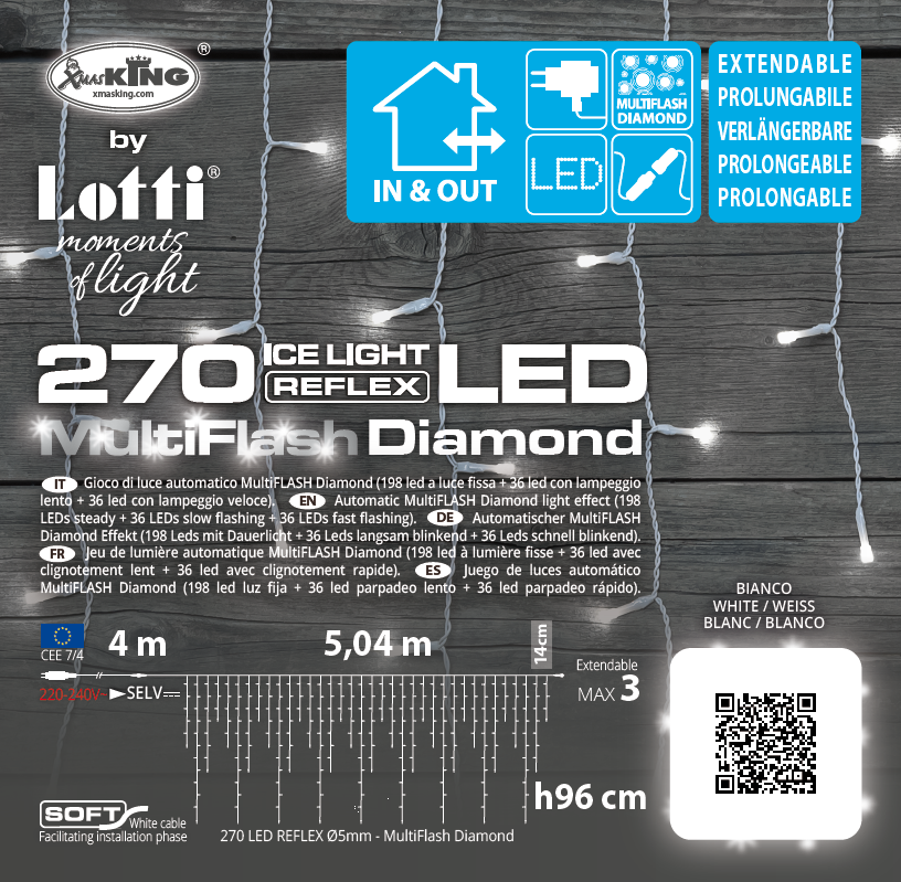 Ice Light 270 MiniLED MultiFLASH 504xH96cm Luci di Natale
