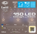 Ice Light Stelle 150 LED 400x80cm bianco caldo