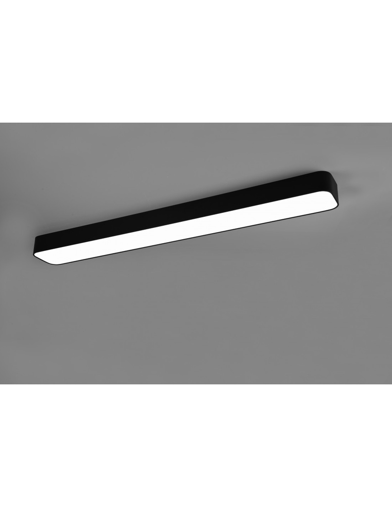 Lampada Da Soffitto Bacchetta Rettangolare Asterion Led 37w Nero Trio Lighting