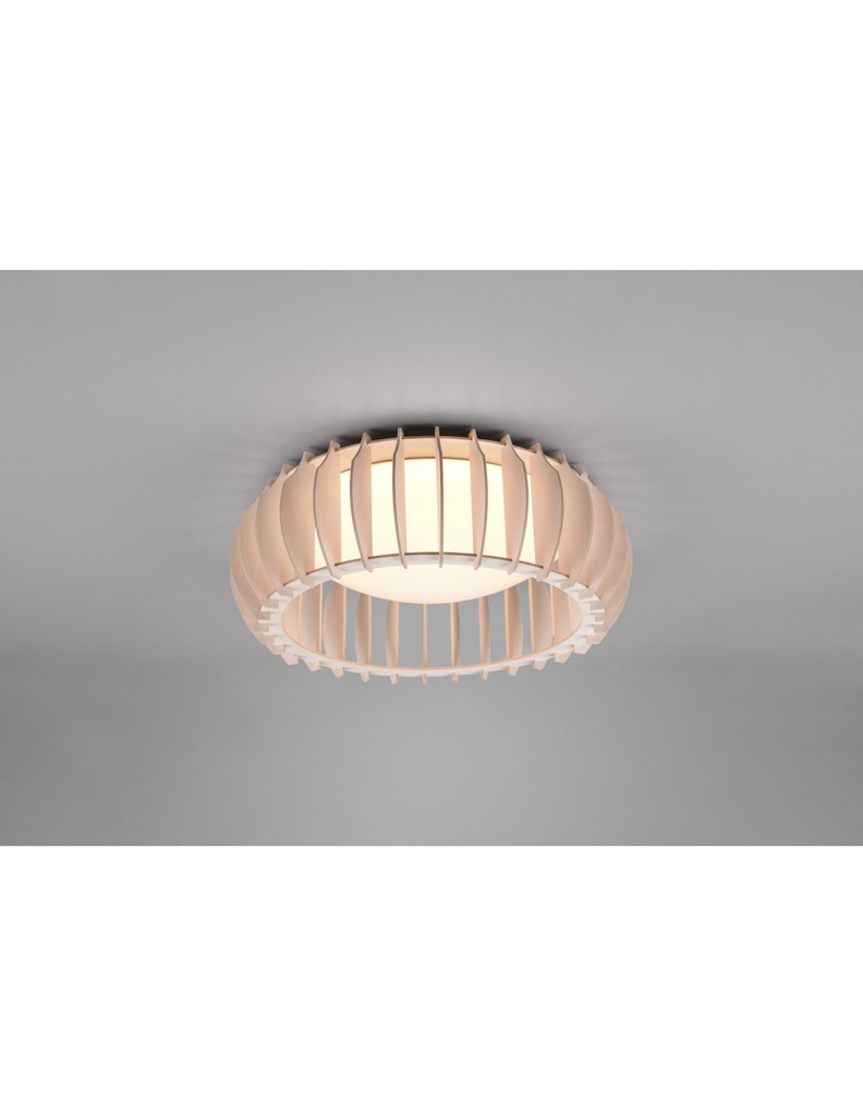 Lampada Da Soffitto Legno Naturale Led Dimmer Monte Ø40 cm Trio Lighting