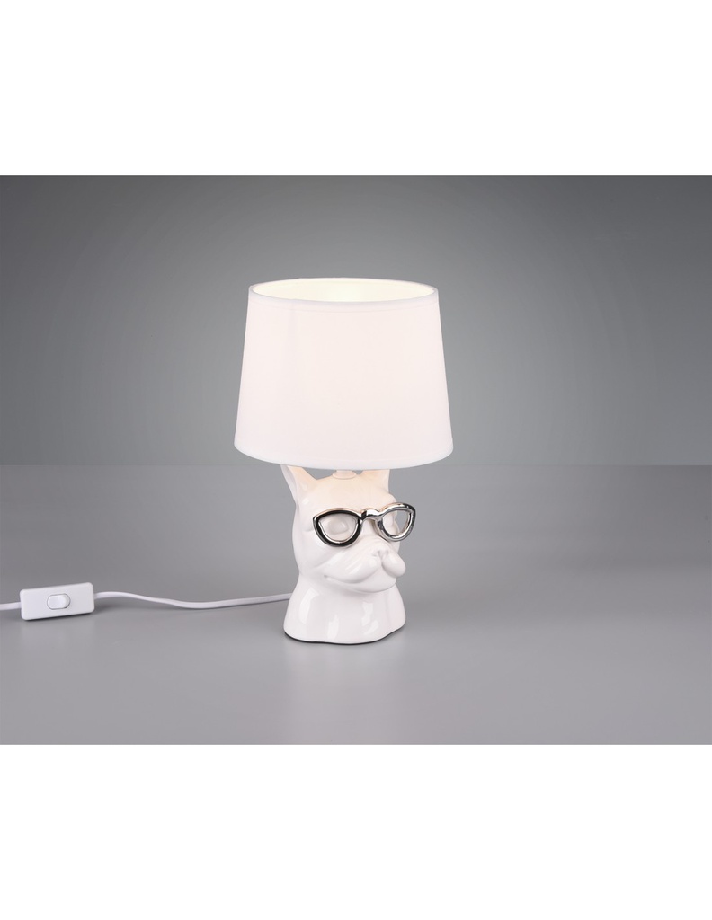 Lampada Da Tavolo Dosy Ceramica Bianco Ø18 cm Trio Lighting