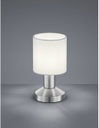 Lampada Da Tavolo Garda Nichel E Tessuto Bianco Ø9 cm Trio Lighting