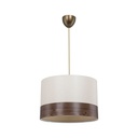 Lampada a sospensione Alfina tessuto bianco fascia effetto legno ASZ1668