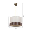 Lampada a sospensione Alfina tessuto bianco fascia effetto legno ASZ1668