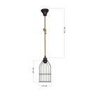 Lampada a sospensione Halat ASZ0549 in metallo nero e corda EFFEZ