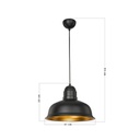 Lampada a sospensione Kumbet MDL3053 metallo nero interno oro