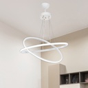 Lampada a sospensione Muso due anelli bianchi Led MDL4438