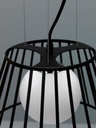 Lampada a sospesione in metallo con paralume nero D25/35xD20/35x120h cm