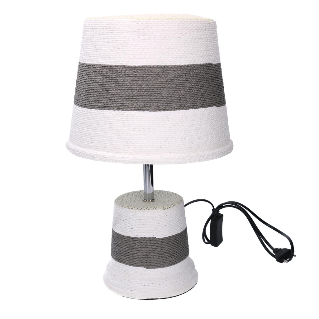 Lampada carta rigato grigio tondo cmø25h40