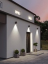 Lampada da Parete in Alluminio Pressofuso con Diffusori in Vetro Trasparente - 20W - 2620 Lumen - Classe E - Luce Calda bianco