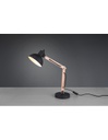 Lampada da Tavolo Kimi Legno E Paralume Nero Trio Lighting