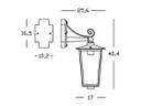 Lampada da esterno in alluminio pressofuso con diffusori in vetro trasparente ruggine