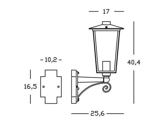 Lampada da esterno in alluminio pressofuso con diffusori in vetro trasparente ruggine