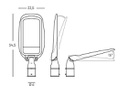 Lampada da esterno in alluminio pressofuso con luce diretta a LED - 100W grafite