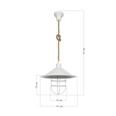 Lampada da soffitto Bulut ASZ0631 metallo bianco e corda iuta