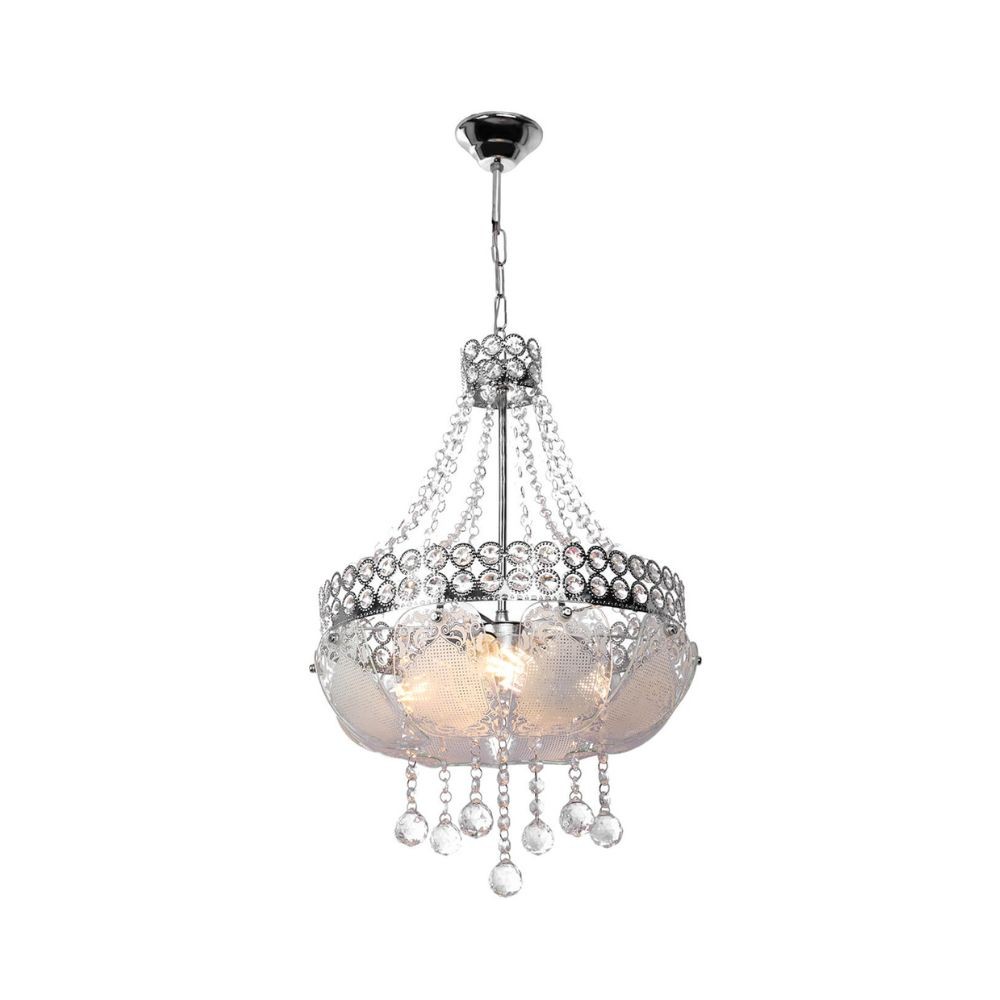 Lampada da soffitto Sare MDL3550 argento vetro decorato e pietre effetto cristallo