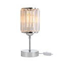 Lampada da tavolo Alis cromata e paralume effetto cristallo MNG7079