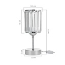 Lampada da tavolo Alis cromata e paralume effetto cristallo MNG7079