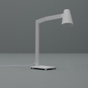 Lampada da tavolo con paralume in metallo bianco 42x15x60,5h cm