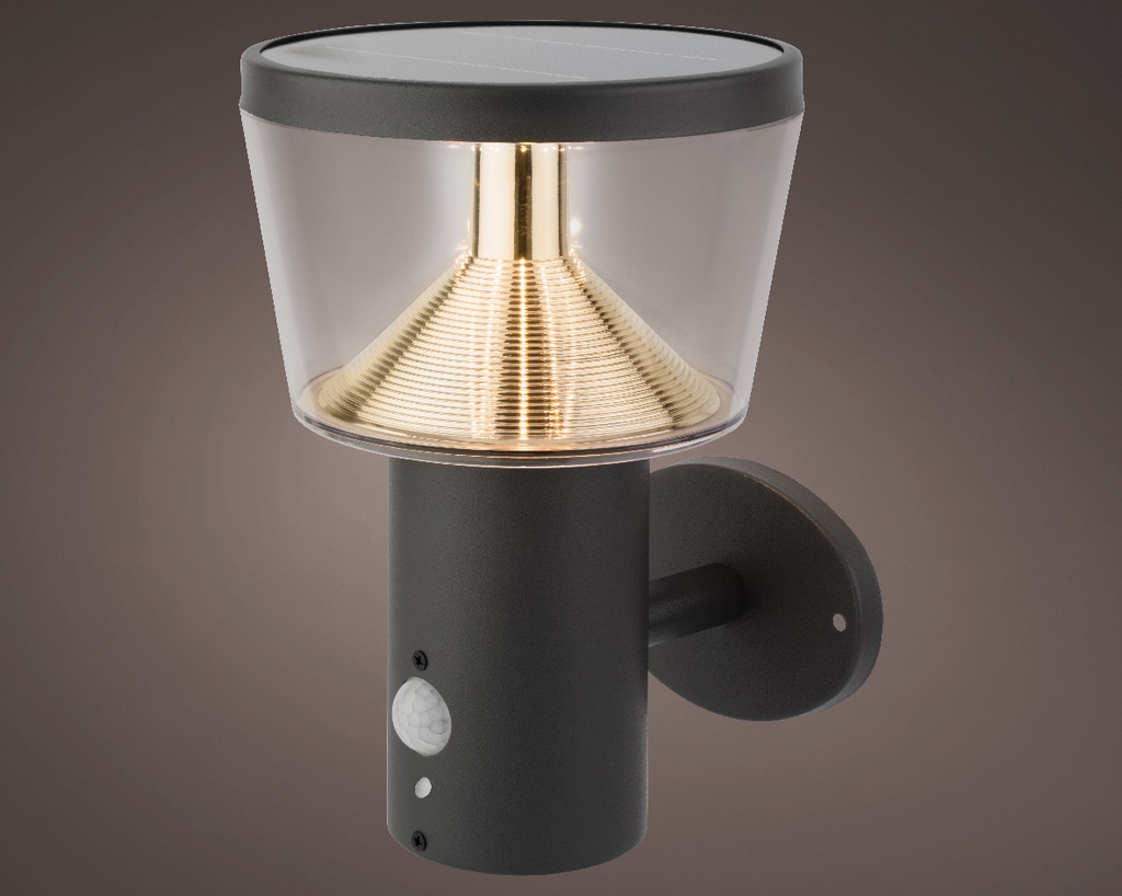 Lampada solare da parete in acciaio inox