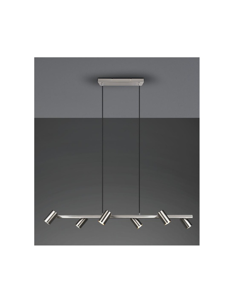 Lampadario 6 Faretti GU10 Orientabili Marley Nichel Trio Lighting