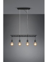 Lampadario Cucina Industriale 4 Luci Ladder Nero Trio Lighting