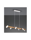 Lampadario Isola Legno 6 Spot Bianco Cilindrici Orientabili Marley Trio Lighting