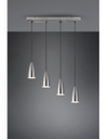 Lampadario Lineare Isola Farin 4 Luci Nichel Trio Lighting