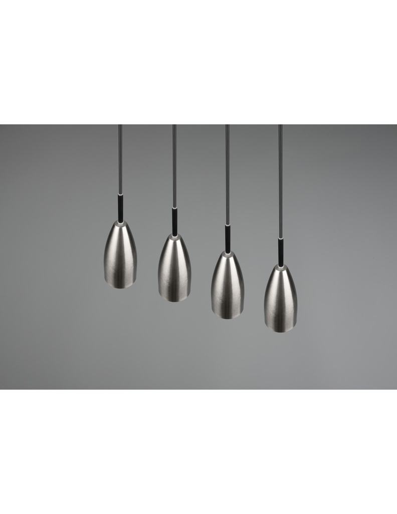 Lampadario Lineare Isola Farin 4 Luci Nichel Trio Lighting