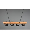 Lampadario Lineare Legno 4 Paralumi Nero Cameron Trio Lighting
