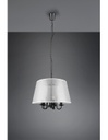 Lampadario Salone Paralume Organza 5 Luci Bianco Cima Trio Lighting
