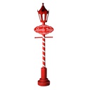 Lampione metallo led cartello polo nordrosso cm36x24h152