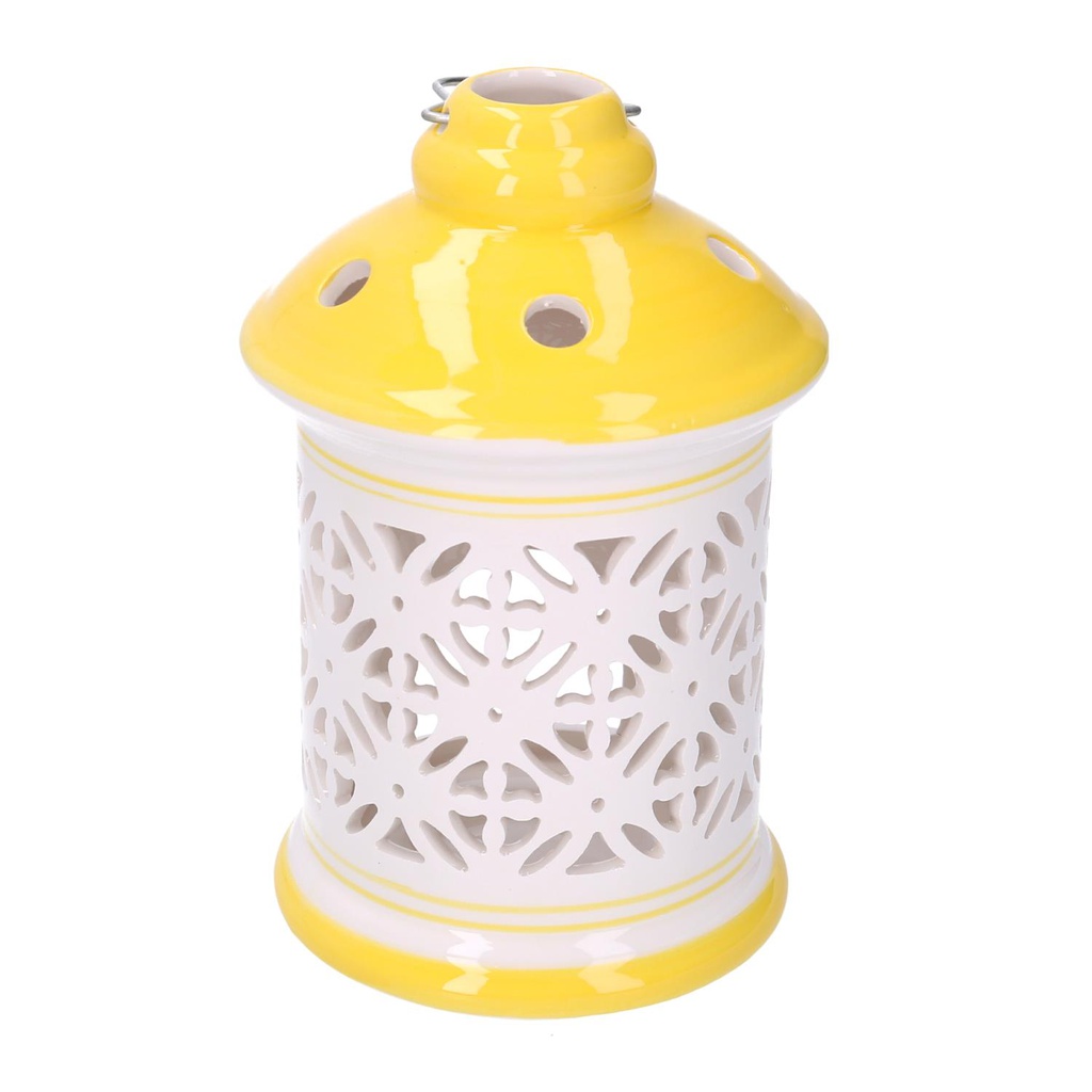 Lanterna ceramica giallo tondo cmø11