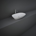 Lavabo ovale allungato da appoggio, bianco