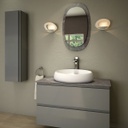 Lavabo ovale da appoggio, bianco opaco, L. 58 cm