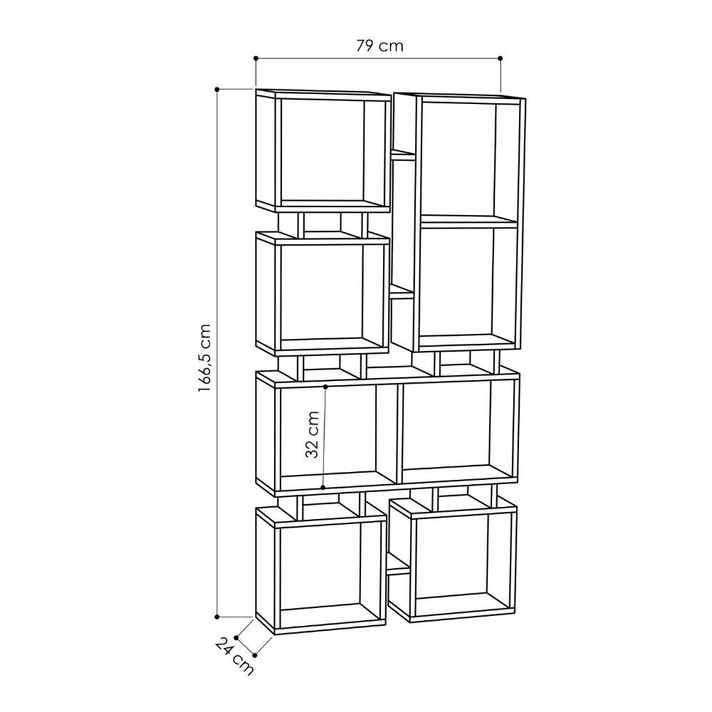 Libreria bifacciale Rail bianco 79x166,5