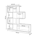 Libreria scaffale 4 livelli 9 scomparti bianco e rovere 145x29xh.145 cm(D2306KTL145M011) EFFEZ