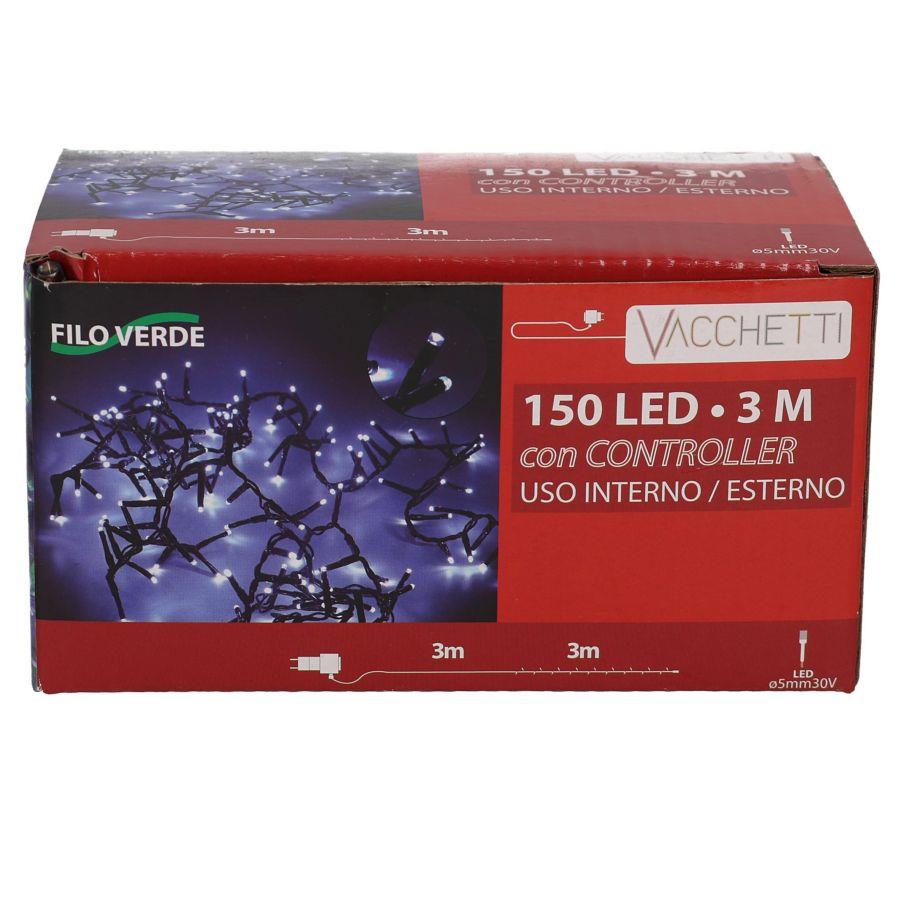 Luce filo 150 led bianco freddo controller cm300 al. fissa uso esterno