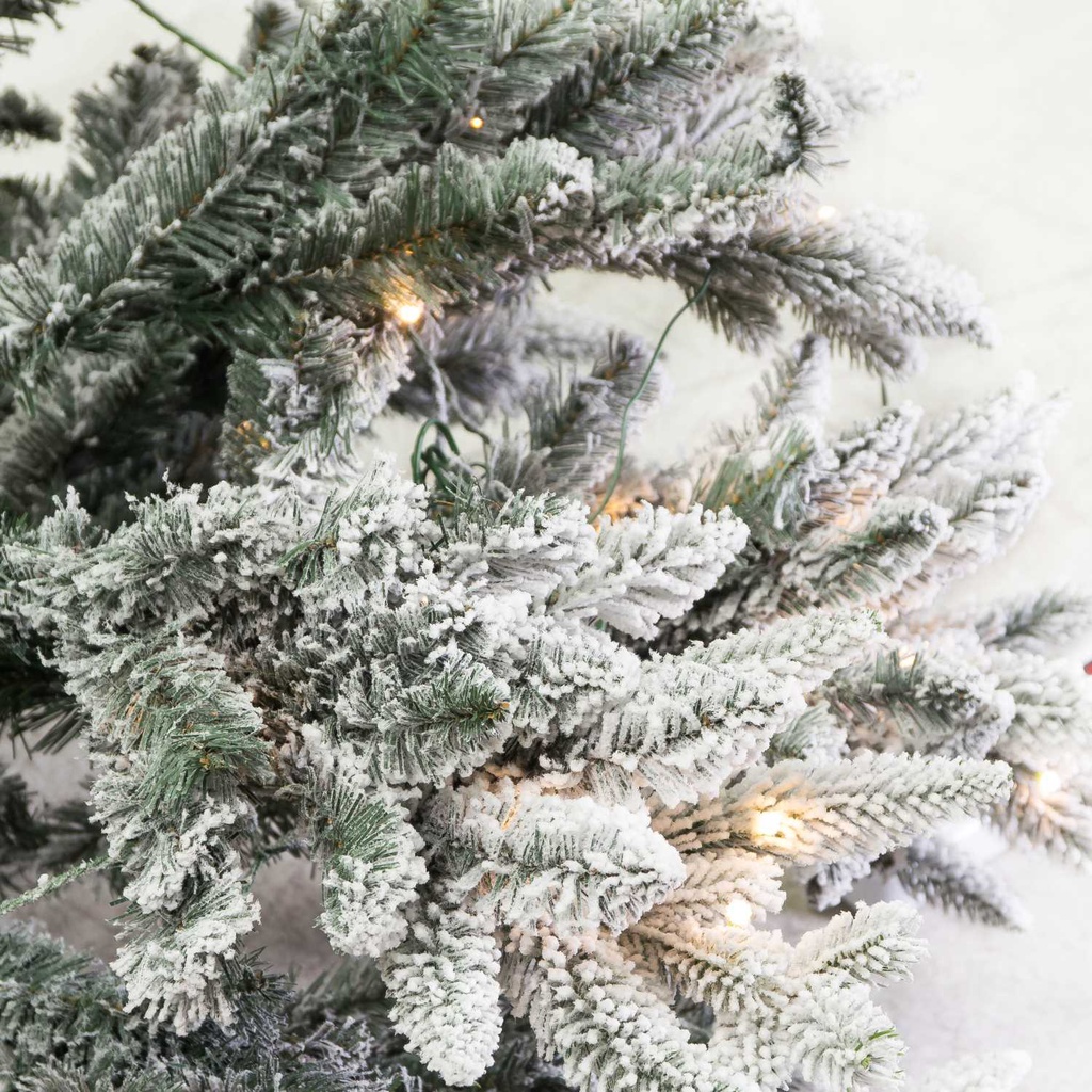 Albero tallinn innevato 1167 rami 300 LED verde cm ø112h210