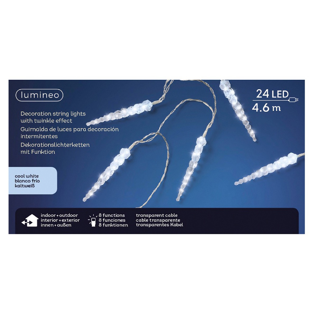 Luci led twinkle lights interno esterno 24 led